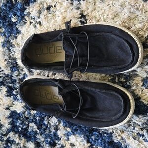 Hey Dude Wendy Ladies Black Casual Sneakers US size 9